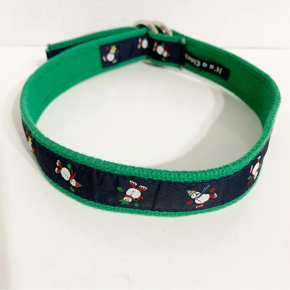 It’s a Cinch Whimsical Snowman Ribbon Webbed Belt w Silver Toned D Ring Closure